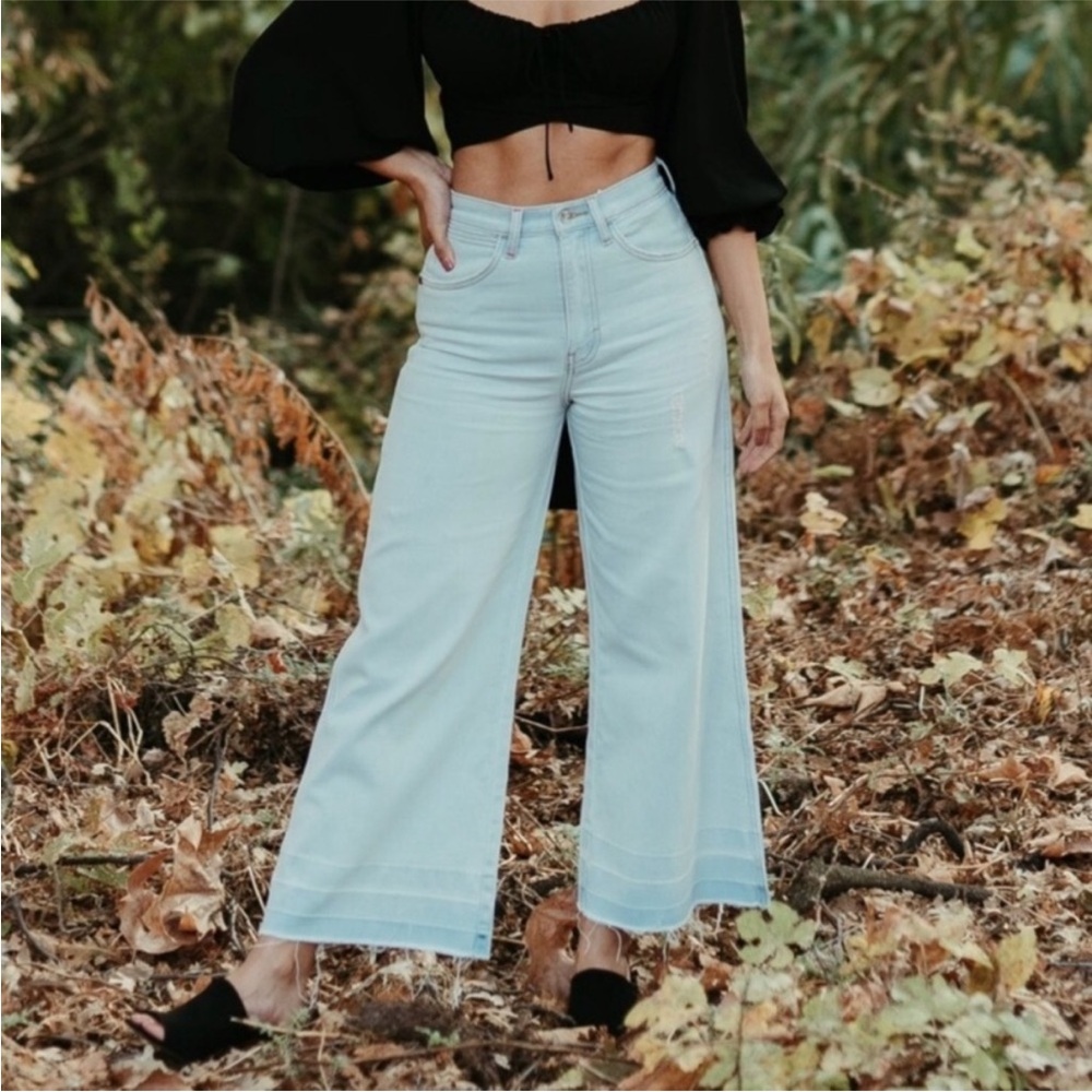Wrangler Light Blue Wide Leg Jeans